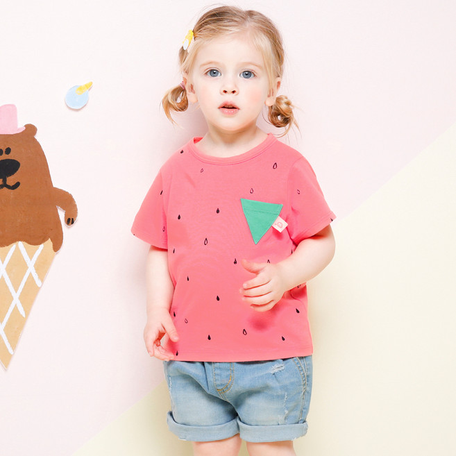 밀크마일 아동용 뉴스트로베리반팔티셔츠