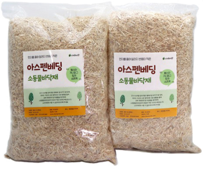 챔프 아스펜 베딩 소동물 바닥재, 400g, 2개