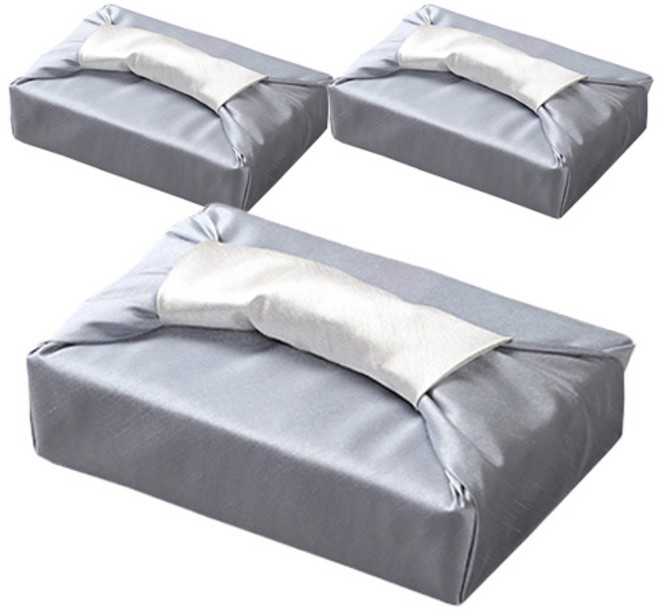 통샵 실크 겹 보자기 80 x 80 cm, 102 블루그레이 + 아이보리, 3개