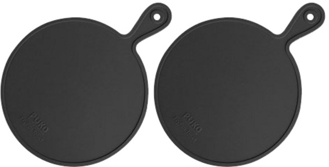 푸코 원형 프라이팬 실리콘 냄비받침, 블랙, 2개