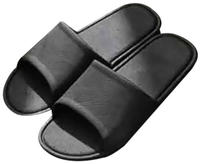 여성용 모던한 호텔 슬리퍼 욕실화 블랙, 1개, 블랙 여성용