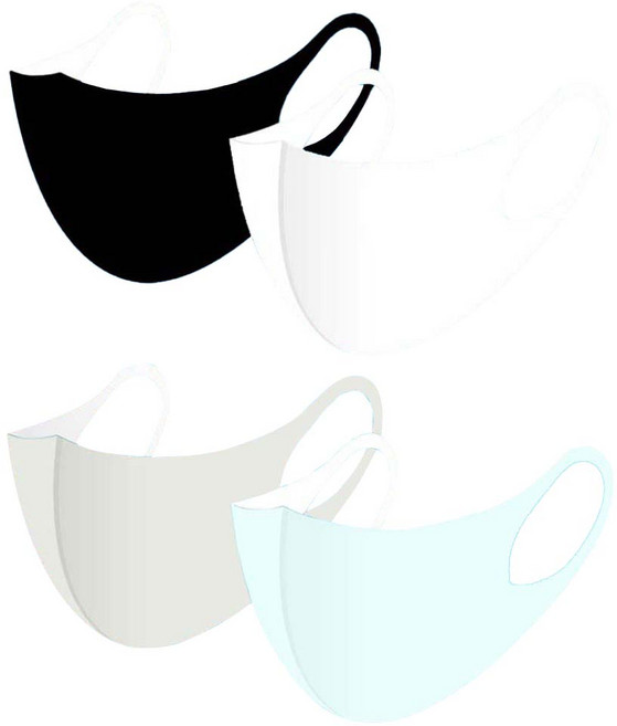 안티바 남성용 쿨 매쉬 패션마스크 M 블랙 + 화이트 + 그레이 + 블루, 1세트, 1개입