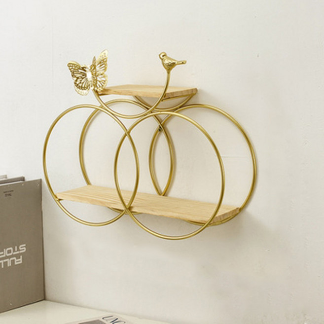 페어링 북유럽풍 스타일 인테리어 선반, 라운드나비골드, 2단