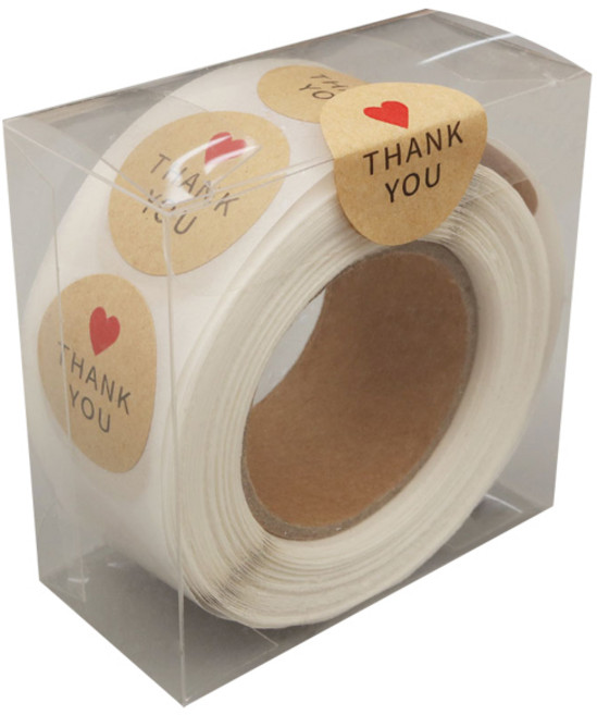 핸드메이드 크라프트지 스티커 500p 세트, 땡큐스타일2, 1세트