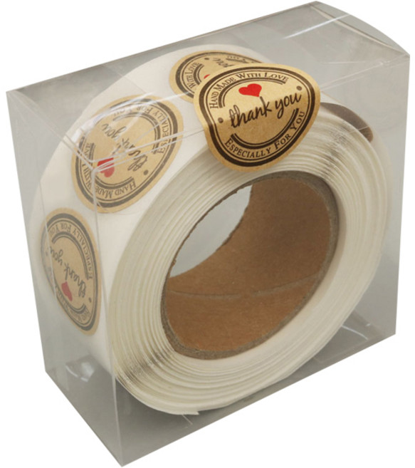 핸드메이드 크라프트지 스티커 500p 세트, 앰블럼땡큐스타일, 1세트