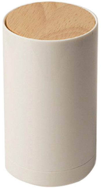 원목 이쑤시개 면봉 케이스, 화이트 + 우드, 1개