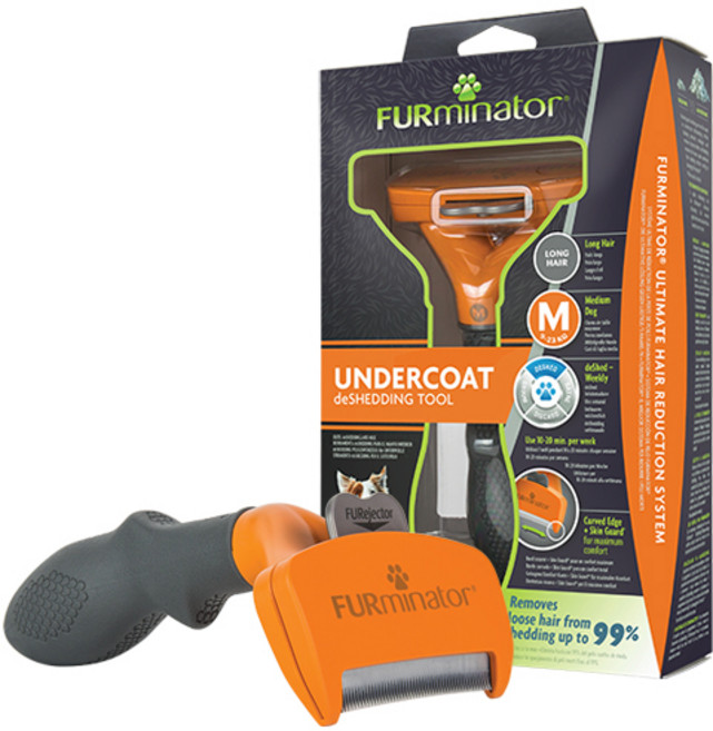 퍼미네이터 반려동물 언더코트 디쉐딩툴 장모용 M, 혼합색상, 1개