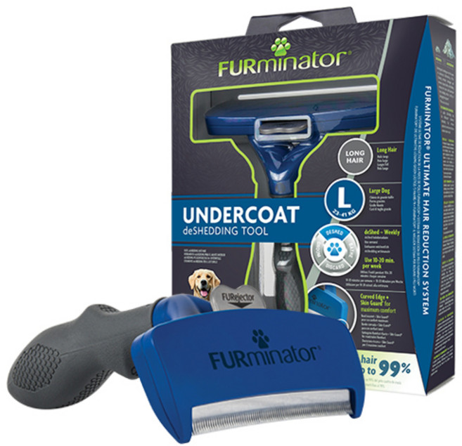 퍼미네이터 반려동물 언더코트 디쉐딩툴 장모용 L, 혼합색상, 1개