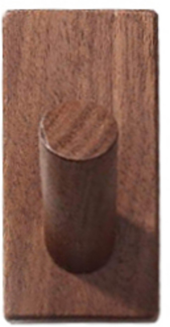 오늘의공간 원목 훅 벽걸이, 월넛우드어두운색, 1개