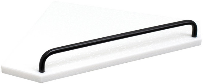 Ihana Home 人造大理石五角形邊緣導軌Diana浴室轉角架, 白色, 1個