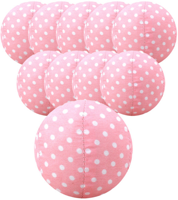 레드퍼피 펫 플레이 봉제공 90mm, 도트핑크, 10개