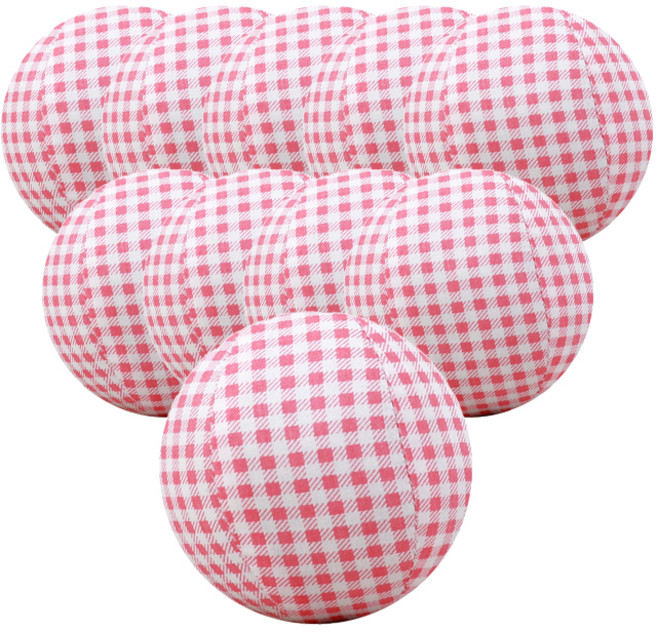 레드퍼피 펫 플레이 봉제공 90mm, 체크핑크, 10개