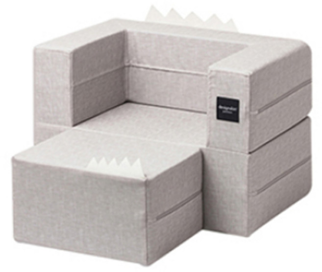 design skin 孩童層疊式皮革沙發, 奶油象牙白