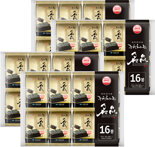 광천해저김 명품 도시락 64p, 64g, 4개