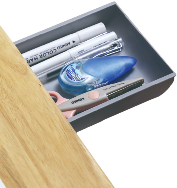 정리중독 접착식 미니수납함 중형, 그레이, 1개