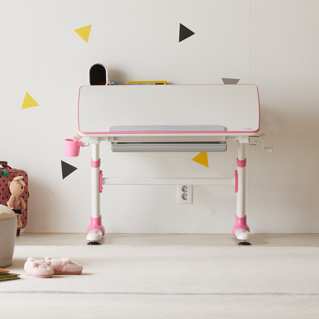 위드그로우 아이비 높낮이 각도조절 책상 980 방문설치, 핑크, 1개