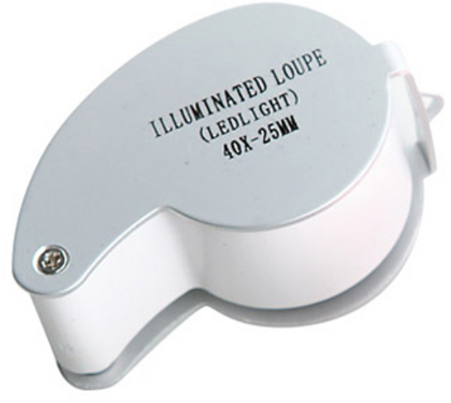 40X-25mm 루페 + 보관케이스 세트, 실버, 1세트