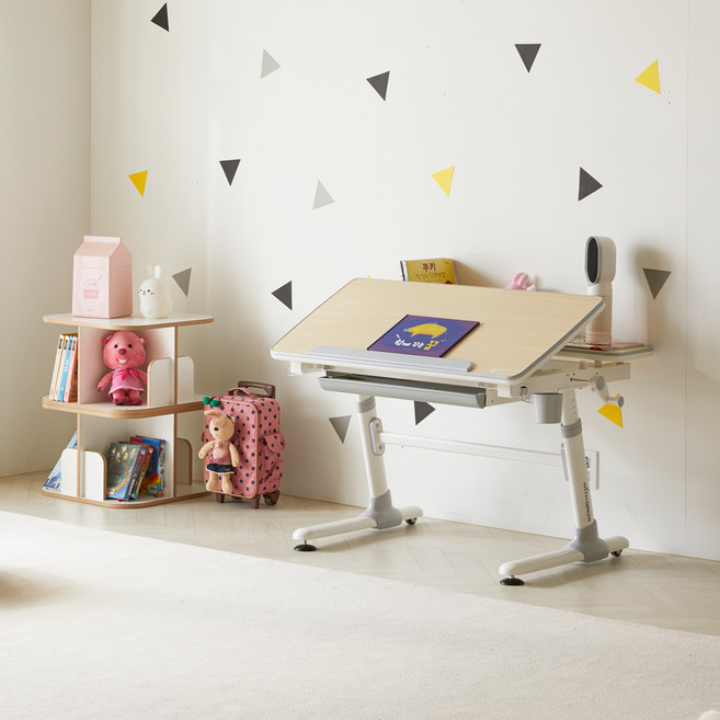 위드그로우 아이비 높낮이 각도조절 책상 980 방문설치, 메이플 그레이, 1개