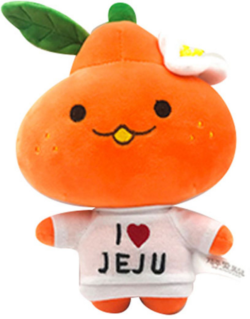 중독성있는 쫀득함 퐁당패밀리 제주 캐릭터 인형, 20cm, 감귤라봉, 1개