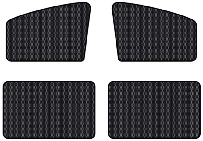 5D 카본 매쉬 마그네틱 차량용 햇빛가리개 4p 세트, 블랙, 1세트