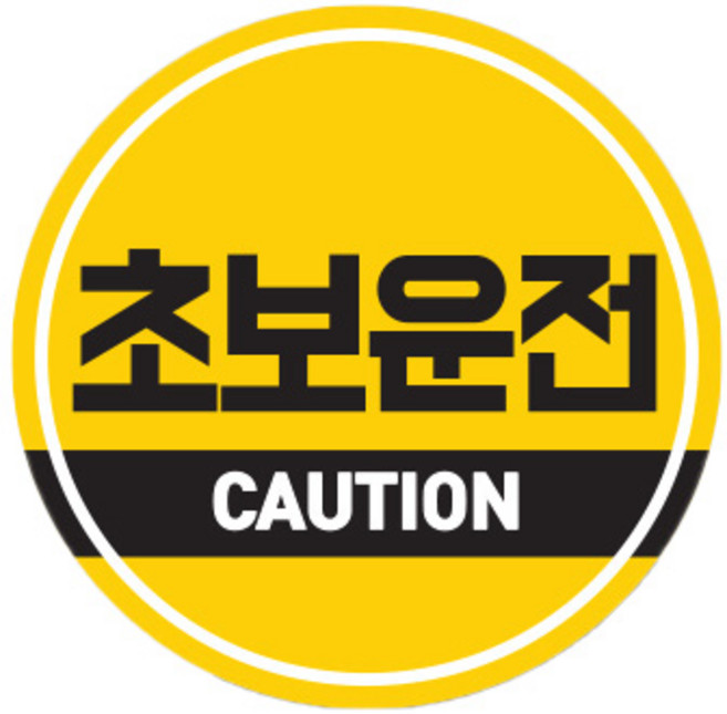 트웬티팩토리 반사 자석 차량용 스티커 원형 초보운전, 혼합색상, 1개