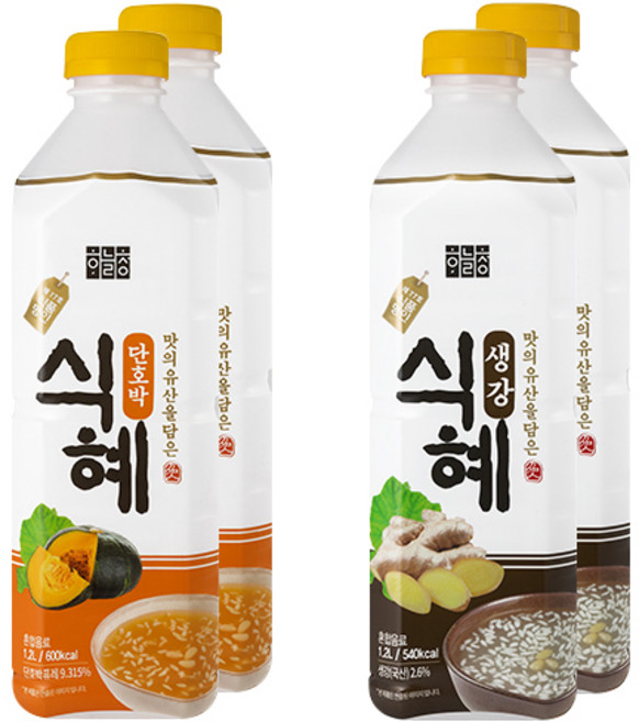 하늘청 단호박식혜 1.2L x 2p + 생강식혜 1.2L x 2p 세트, 1세트, 4.8L