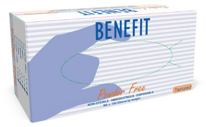 BENEFIT 무분말 라텍스 장갑, 화이트아이보리, 중(M), 1개