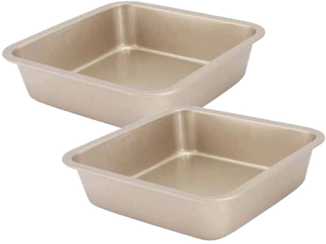 이홈베이킹 정사각팬 금색, 2개
