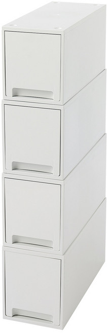 위즈홈 적층형 틈새수납장 슬림 4단, 화이트