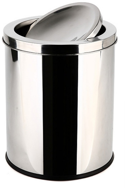 기프트캔 원형 스텐 스윙 휴지통 8L