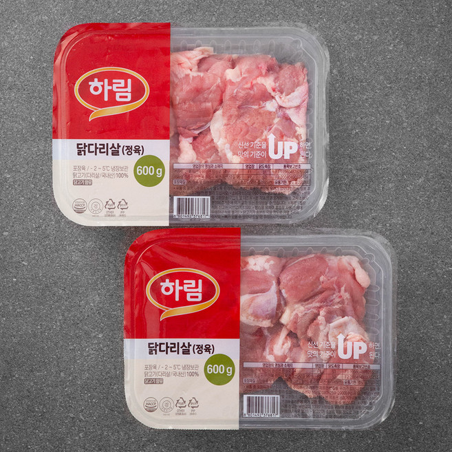 하림 닭다리살 정육 (냉장), 600g, 2개