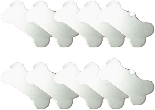 아이딜레이저 강아지 스테인리스 뼈다귀 모양 펜던트 열쇠고리, 10개