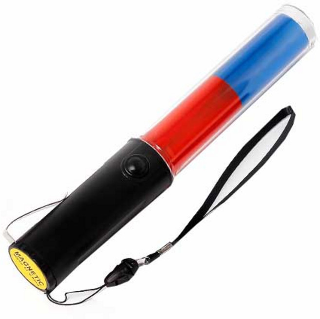 MIREU 투톤 4기능 경광봉, 1개, 레드 + 블루