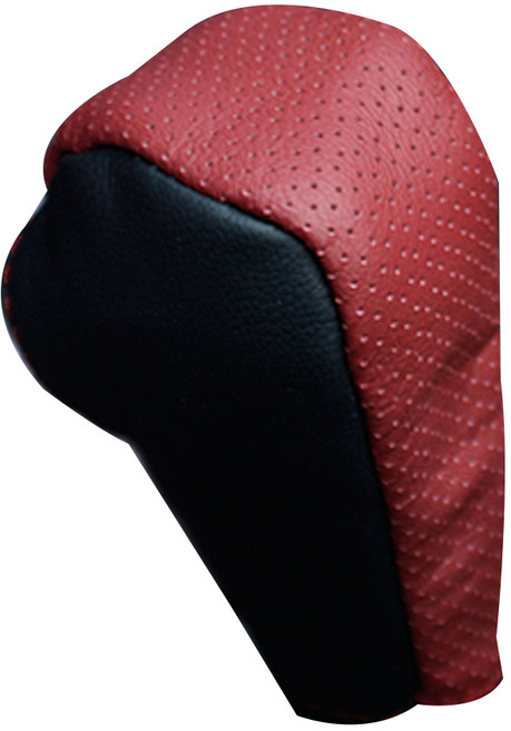 까도스 가죽 기어 시프트노브커버 기어용품, 레드, 1개