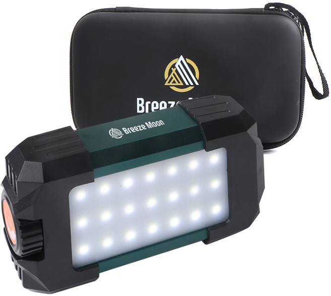 브리즈문 휴대용 LED 랜턴 다이얼 5200mAh, 블랙+그린, 1개