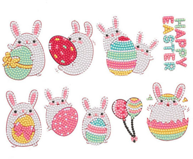 보석십자수 스티커 만들기 DIY 세트, 20 토끼, 1세트