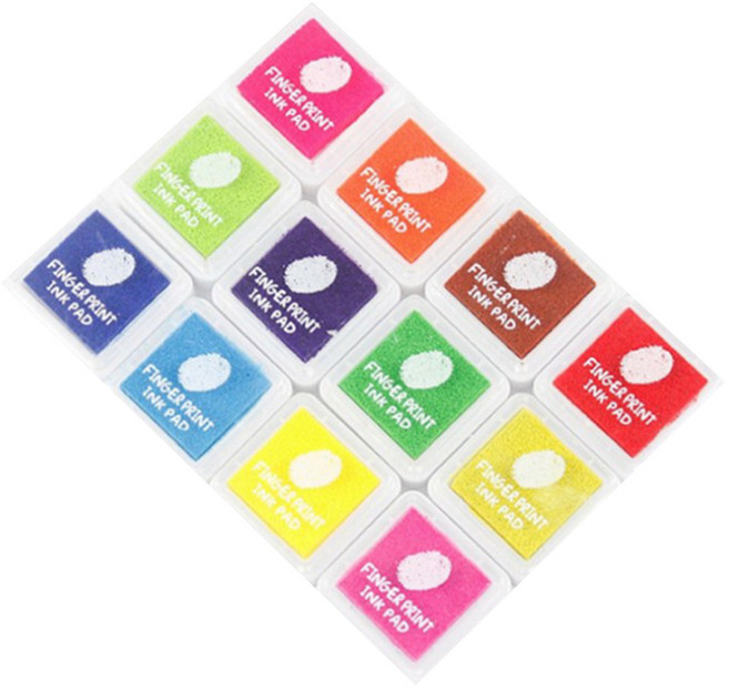 스탬프잉크 미니 컬러 잉크패드 세트, 12색, 1세트
