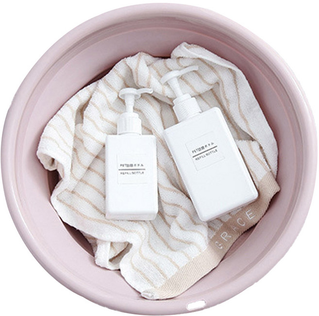 알리다 접이식 다용도 세수 대야 대형 33cm, 핑크, 1개