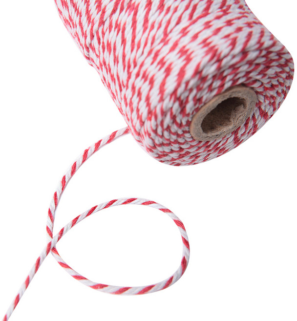 이색 트와인 끈, 빨강, 100m