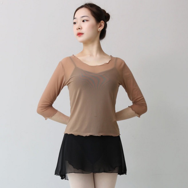 BaLLon 成人七分袖網紗芭蕾T恤 SW09