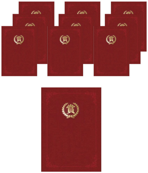 다니엘문구 매직패브릭 끼움식 종이 상장 케이스 상 A4 220g, 적색, 10개