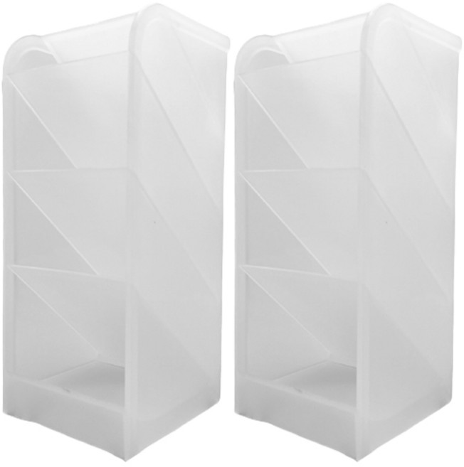 4단 와이드 연필꽂이 2p, 화이트, 1세트