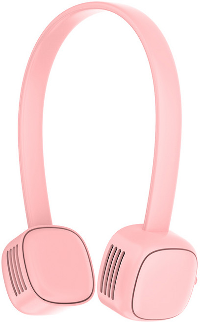 애니클리어 넥밴드 듀얼팬 휴대용 선풍기, PDB-NF10, 핑크