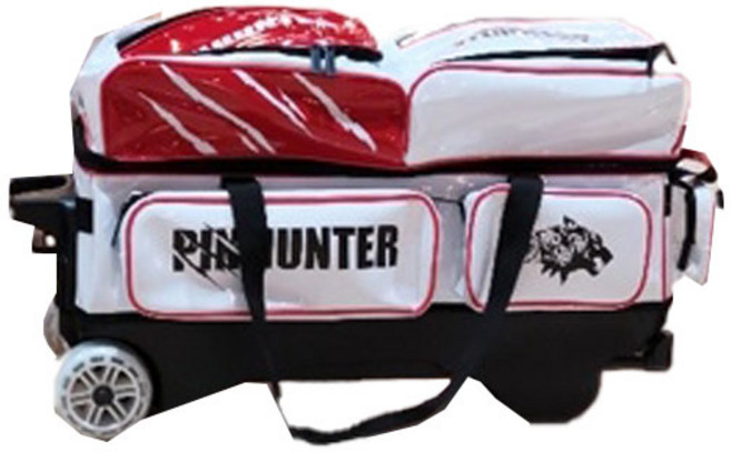 핀헌터 에나멜 롤러 3볼 볼링가방, 레드, 1개