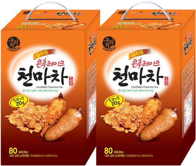 우리차 콘푸레이크 천마차, 20g, 80개입, 2개