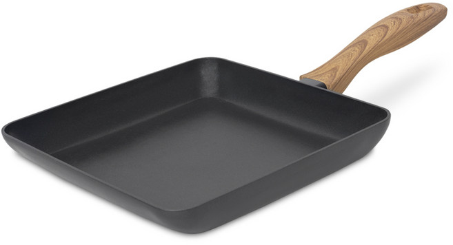 벨라쿠진 인덕션 우드패턴 IH 정사각 후라이팬, 22cm, 1개