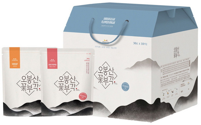 오봉산꽃부각 김부각 새우맛 + 매운고추맛, 300g, 1박스