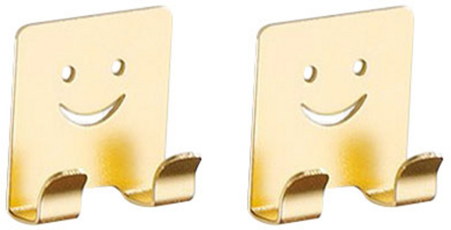 어가네닷컴 알루미늄 다용도걸이, 골드, 2개