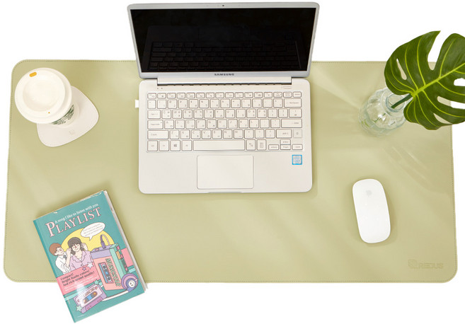 레더스 와이드 가죽 데스크매트, 올리브그린