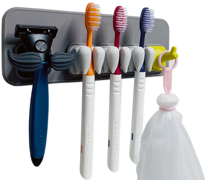 실리바스 욕실 칫솔걸이 세트 멀티 패밀리, 혼합색상, 1개
